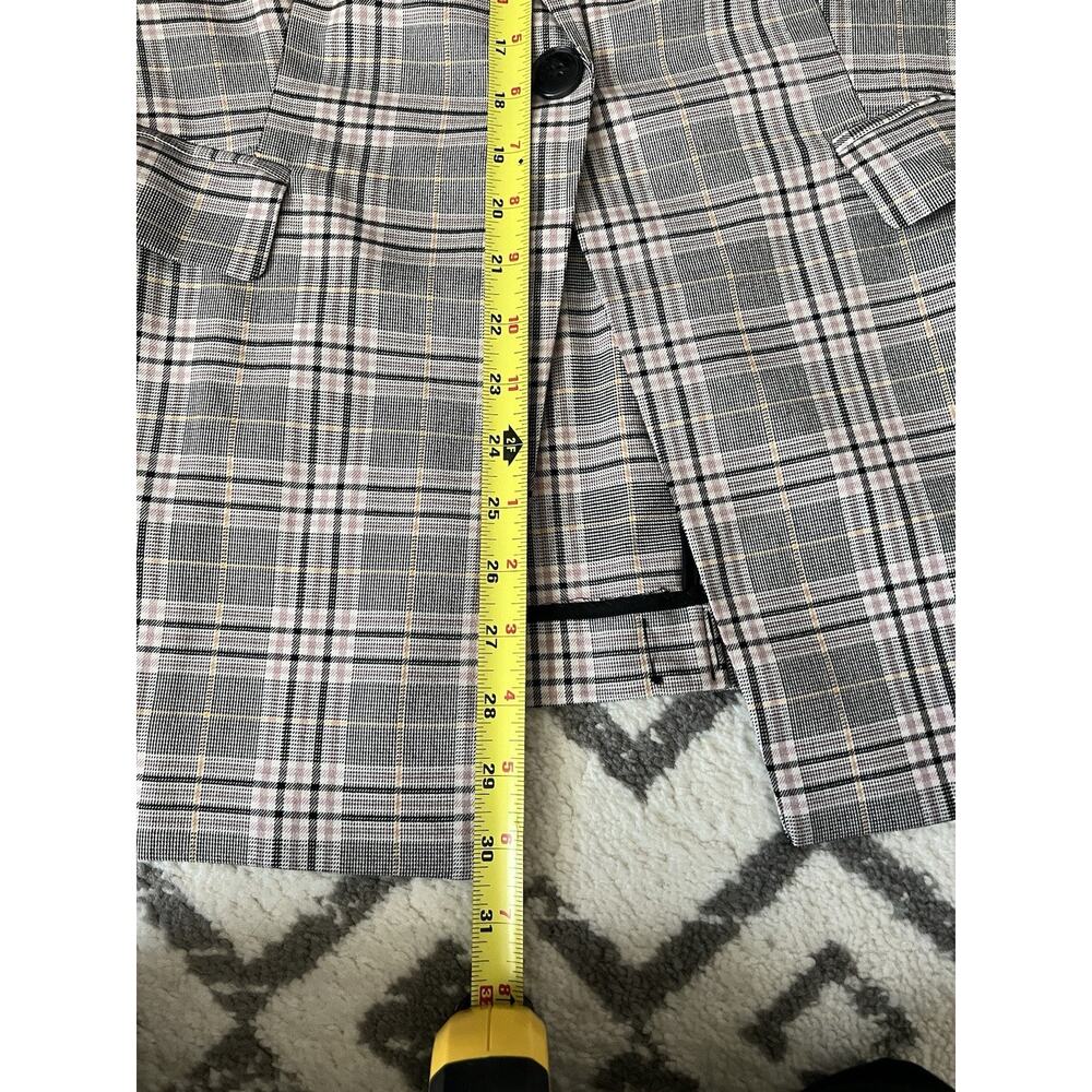 LANE BRYANT Perfect Drape Pink Gray Plaid Single Breast Blazer Jacket Sz 14 NWT - Picture 12 of 13
